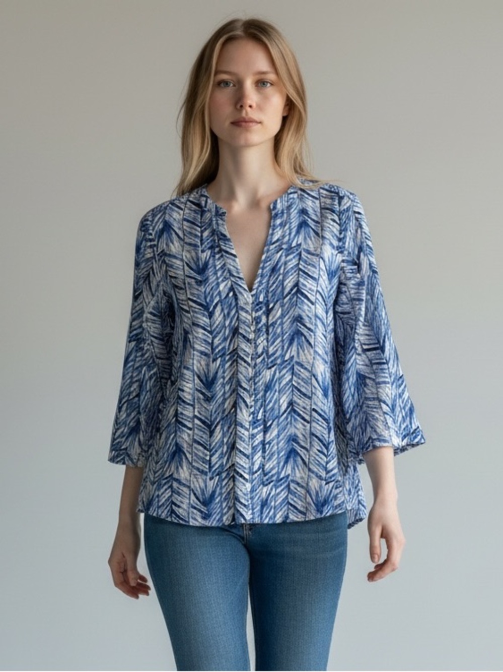 Lilly Pulitzer Nalani Tunic Blouse Top
Costa Verde Lapis Blue Cotton Boho XS